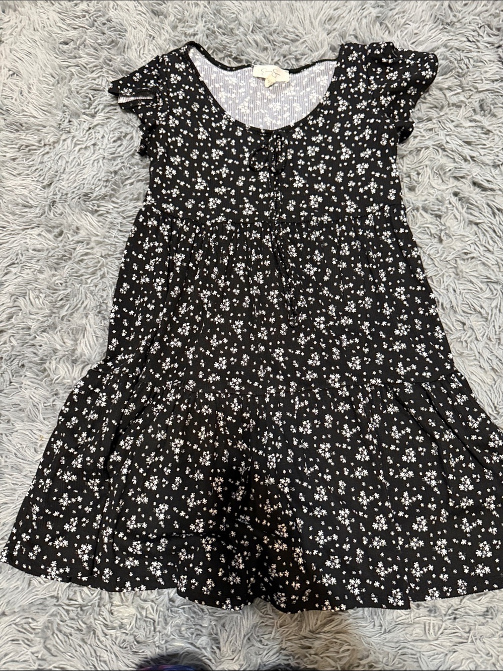 Jessica Simpson Black Dress with White Floral Print